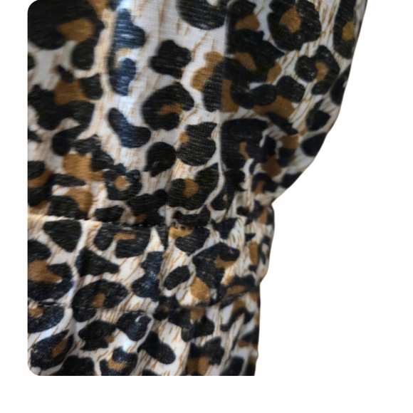 CHELSEA AND VIOLET Leopard Linen Blend Dress Flutter Sleeve Drop Waist Medium‎ - Picture 4 of 15